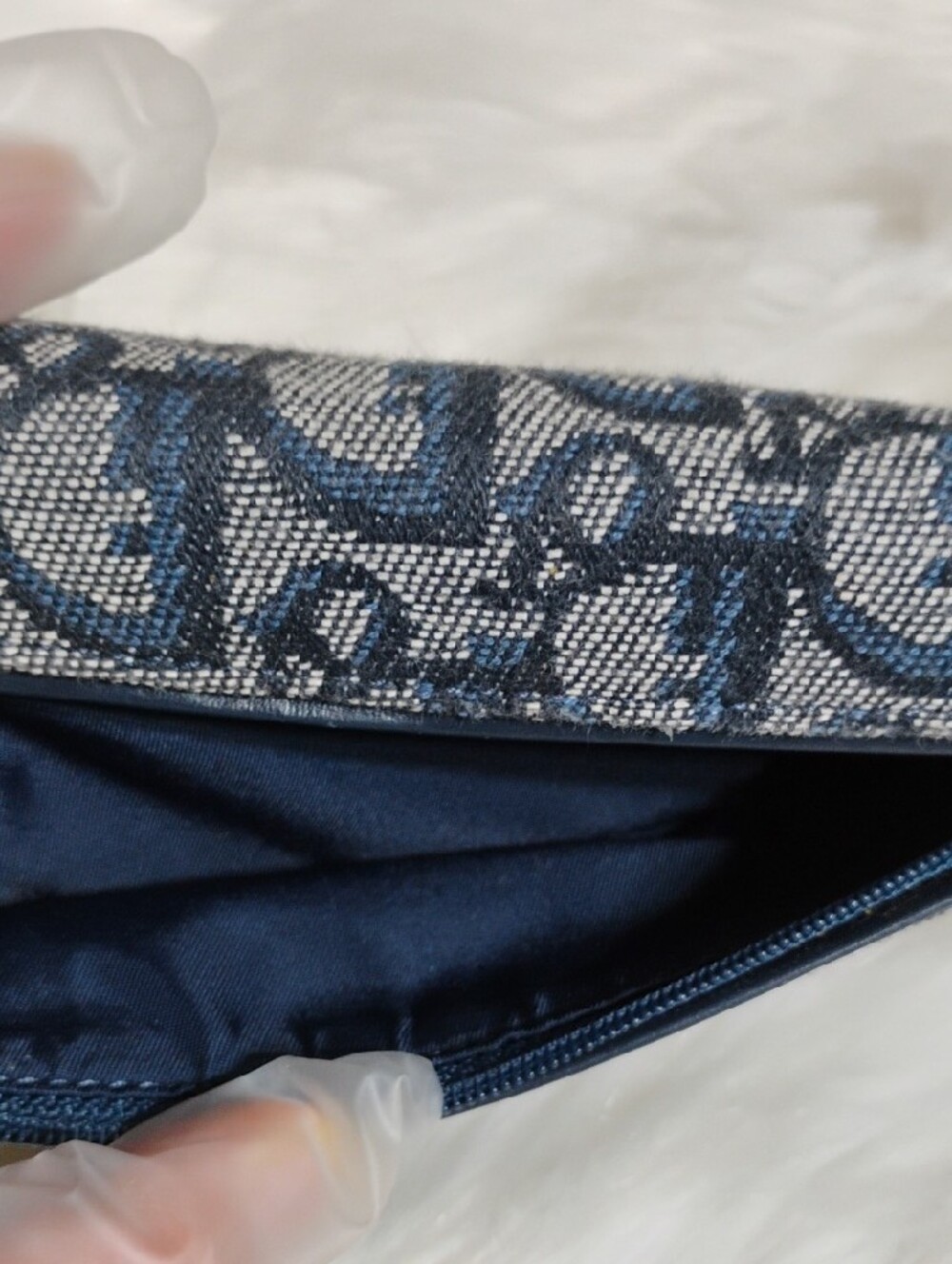 Christian Dior Navy Monogram Canvas Saddle Wallet W/Card - Picture 13 of 16